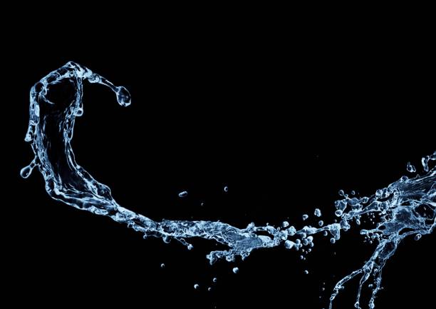 istock 3d illustration of abstract blue water splashes on black background 2204058977