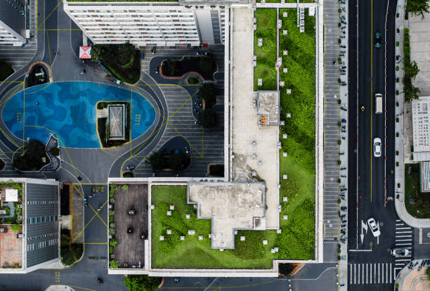 istock Aerial View of Green Rooftops 2204062826