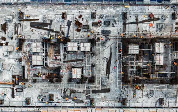 istock Drone Point View of Workers Working on Construction Site / Hangzhou, China 2204062871