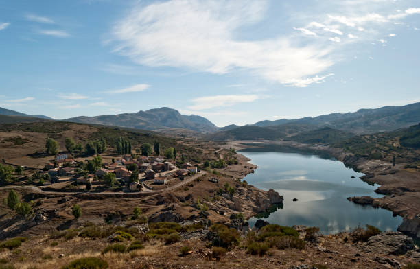 The village of Triollo, next to reservoir Camporredondo, Palencia, Spain