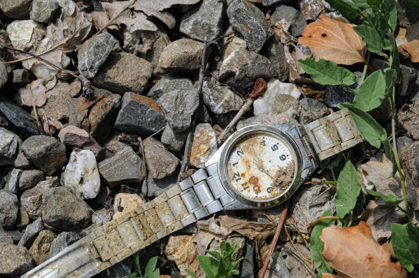 Wristwatch dropped on the road