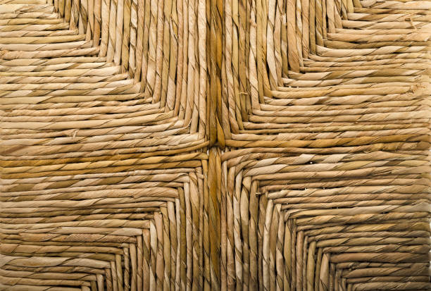 Close-up of rattan woven texture