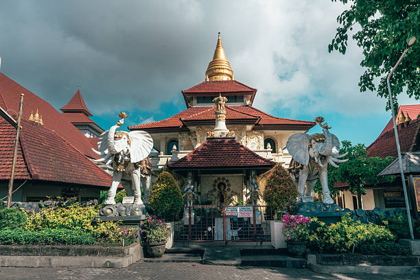 Complex of 5 Religious Sites in Nusa Dua. Puja Mandala serves as a perfect example of how 5 of Indonesia's major religions can live harmoniously side-by-side. Buddhist temple Vihara Buddha Guna. Bali