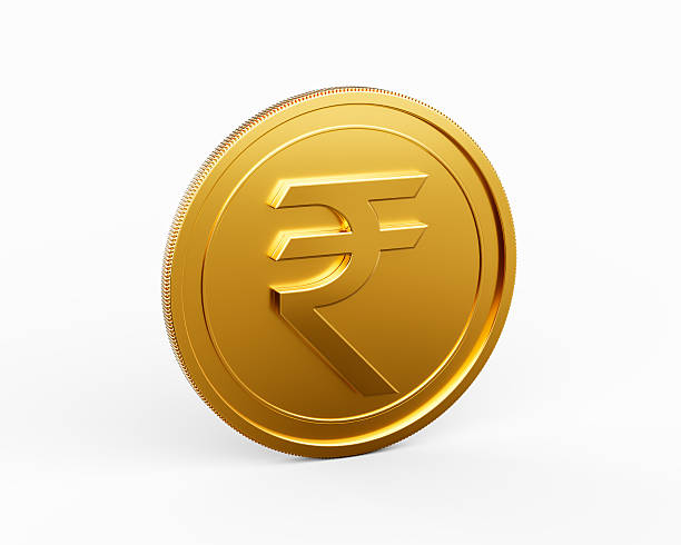 istock 3d Golden Shiny Rounded Indian Rupee Coin Isolated On White Background 3d Illustration 2204070321