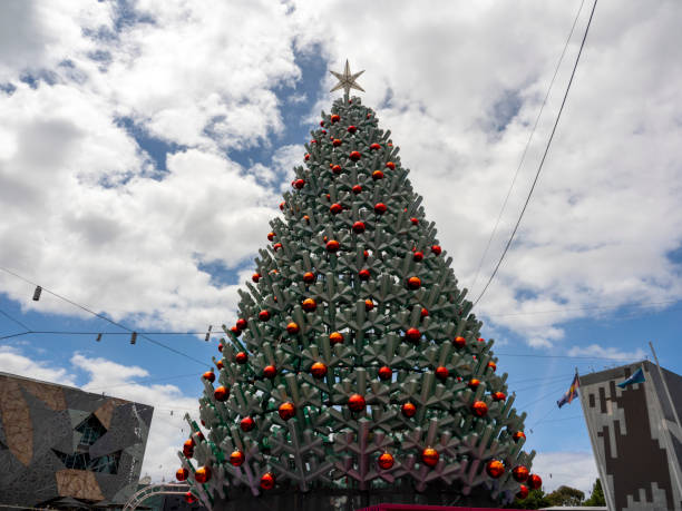 istock Decorative Christmas tree in Melbourne city centre, Australia 2204070556