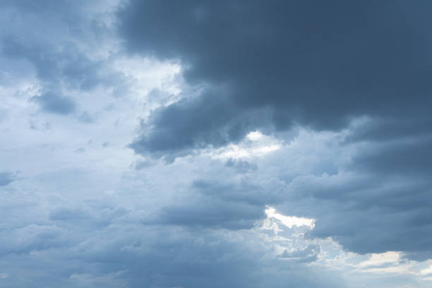 istock Dramatic Cloudy Sky Overcast Heavens Gray and Blue Storm Clouds Atmospheric Weather Background 2204076691