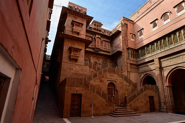 View of the Mirror Palace at the Amber Fort located in Jaipur city, Rajasthan, India.Jaipur city is the state capital, has more than three million inhabitants, and is a UNESCO World Heritage Site.