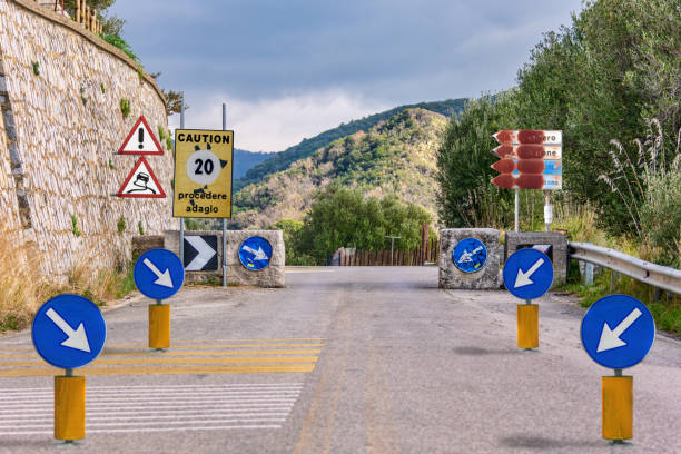 istock Extraordinary road maintenance with carriageway rediction 2204100488