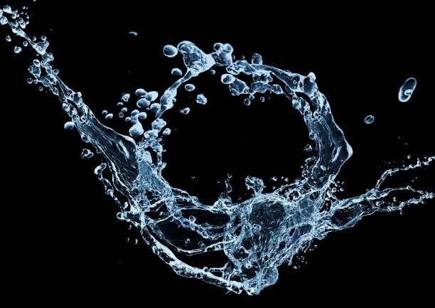 istock 3d illustration of abstract blue water splashes on black background 2204100848