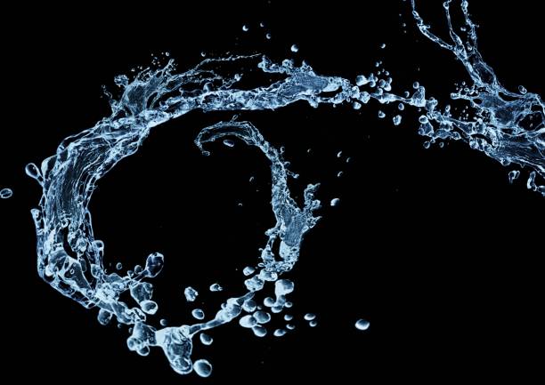 istock 3d illustration of abstract blue water splashes on black background 2204100852