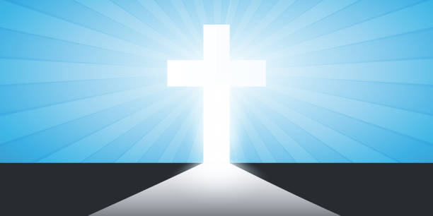 istock Christian Cross Symbol at the End of the Road 2204110495