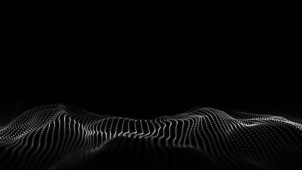 istock Dark cyberspace in digital background. Abstract technology wave with motion dots and lines. Connection big data. Futuristic wireframe texture. Analysis a network connection. 3D rendering. 2204110569
