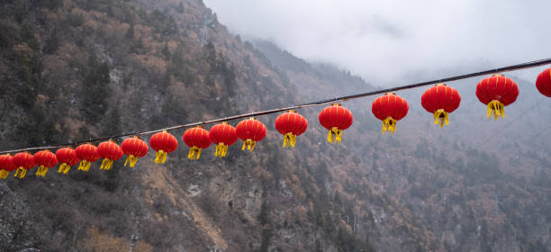 Chinese lantern on the mountain