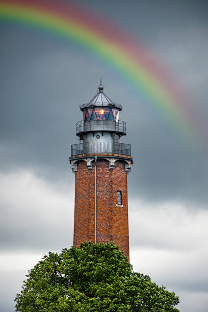 The lighthouse Neuland stock photo