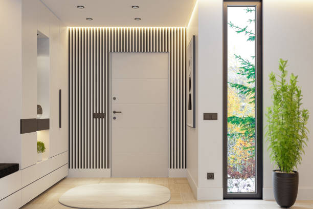istock Modern and Bright White Entrance Apartment with Modern and Fresh Design Elements 2204129395