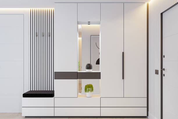 istock Modern and Bright White Entrance Apartment with Modern and Fresh Design Elements 2204129562