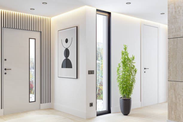 istock Modern and Bright White Entrance Apartment with Modern and Fresh Design Elements 2204129563
