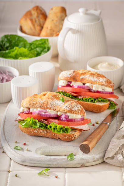 istock A light and nutritious sandwich for a morning meal. 2204130840