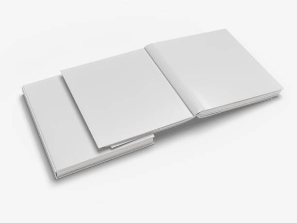 istock 3D white open book and hard cover cover with blank page mockup design isolated on background. Blank template for presentation a publication, notebook, catalogs, magazines, diary, journal, booklet 2204138653