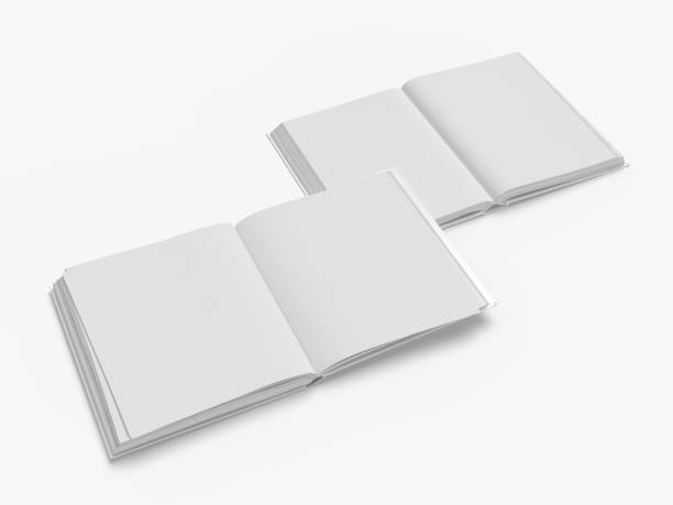 istock 3D white open book and hard cover cover with blank page mockup design isolated on background. Blank template for presentation a publication, notebook, catalogs, magazines, diary, journal, booklet 2204138659