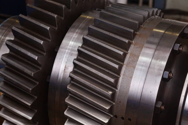 istock Large marine gearbox with large gears on the shaft. 2204145841
