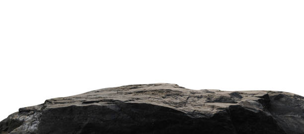 istock Rock Isolated, Stone Podium, Cliff Mountain on white Background well material Design Exhibition platform and Space montage your Product display, Clipping paths 2204147703
