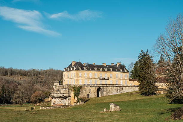 Allas, Dordogne, France - 5th March 2025: Chateau du Roc is an 18th century chateau situated at Saint-Andre-d'Allas in the Dordogne region of France