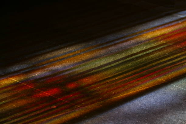 istock Stained glass reflections in Saint Fulcran Cathedral, Lodeve: Herault department 2204156042