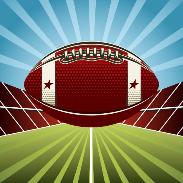 istock A vibrant American football on a dynamic stadium background with bold colors and star details evoking the spirit of the game 2204157047