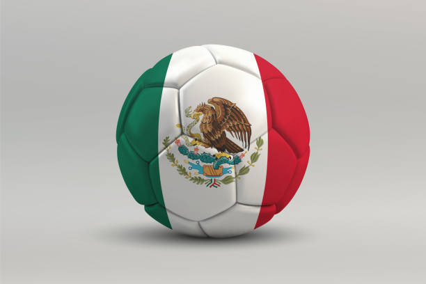 istock Mexico Soccer Ball with National Flag Design 2204166703