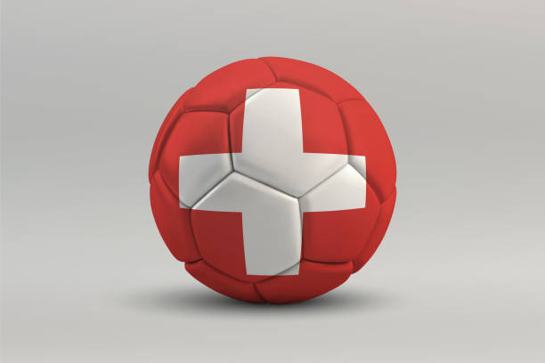istock Switzerland Soccer Ball with National Flag Design 2204172714