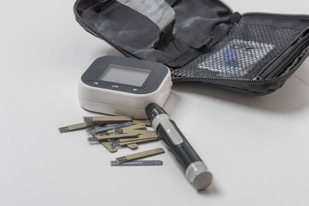 istock Blood sugar measurement kit. Diabetic kit 2204179077