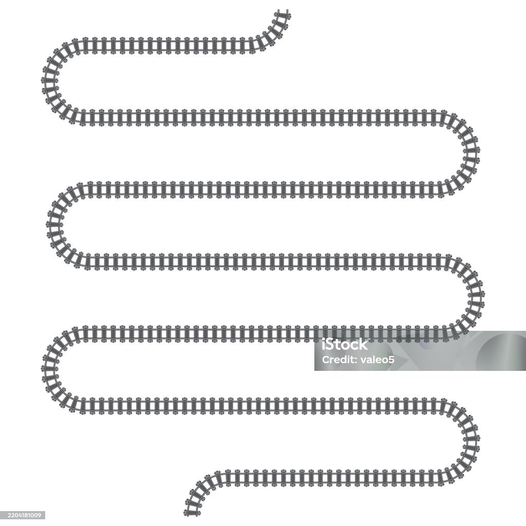 Rail Way Pattern Vector Railway Train Track Illustration Rail Pattern Round Circular ...