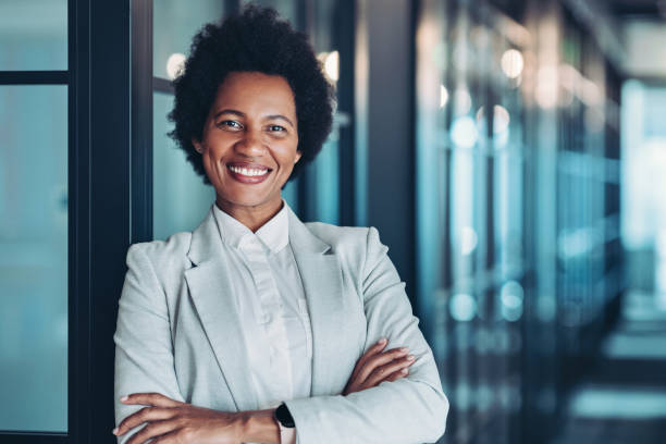 istock Smiling middle age black businesswoman 2204185228