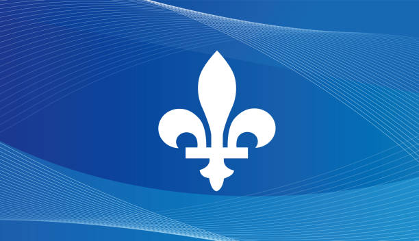 istock Quebec province of Canada emblem over abstract soft blue background 2204185471