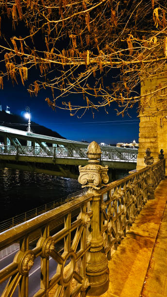 istock suspended metal isoric bridge in the evening in budapest 2204185540