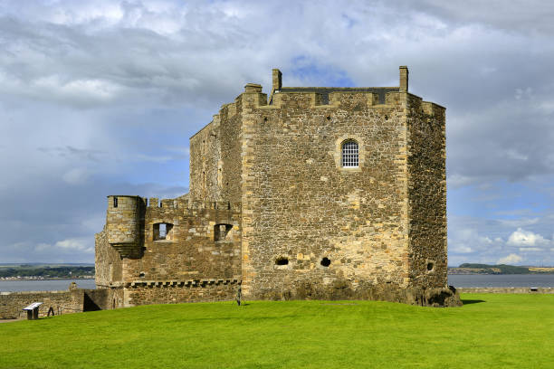 Invergordon, Nairnshire, Scotland - May 22, 2012: Entrance to Cawdor Castle, fairy tale castle and gardens, famous for its links to Shakespeare's 'Macbeth' and portrayal of the murder of King Duncan.
