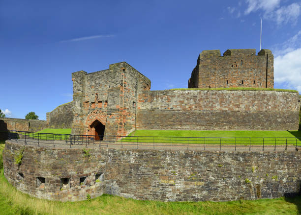 Carlisle Castle a Norman style motte and bailey fortress built in the eleventh century to secure the northern Border of England from Scottish Invasion, United Kingdom