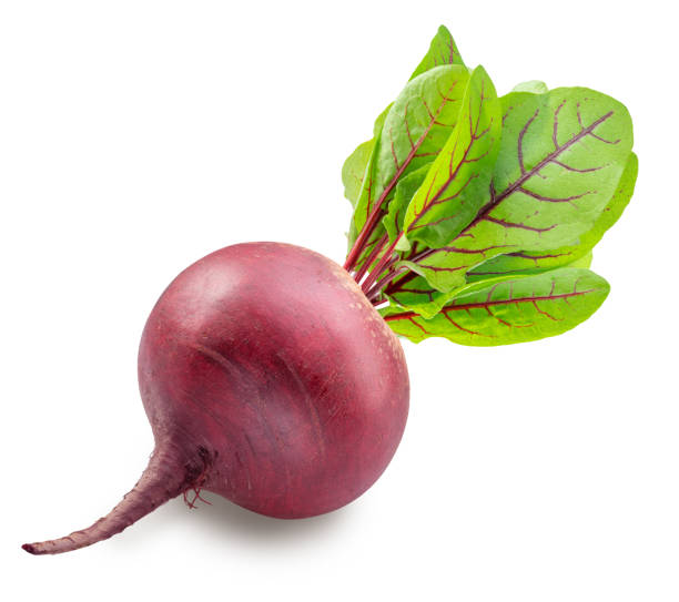 istock Raw red beetroot with beetroot leaves on white background. File contains clipping path. 2204195882
