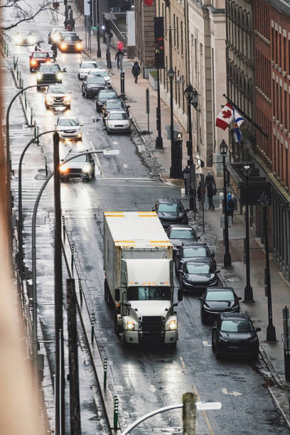 istock Semi Truck Drives to Port 2204200380