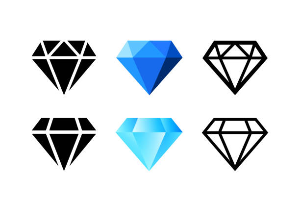 Vector gemstones icon set