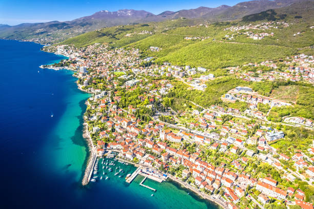 istock Opatija Riviera waterfront aerial panoramic view 2204209021