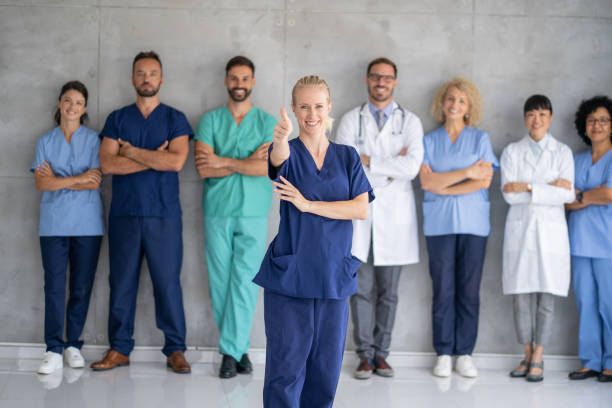 istock Cheerful healthcare professional gesturing with enthusiasm 2204227809