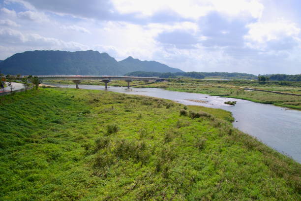 istock Bridge Over the Seomjin River in a Scenic Valley 2204230939