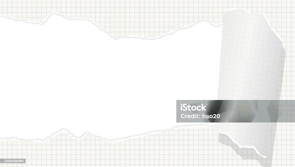 Graph Paper Riped Torn Graph Paper Background Frame Grid Notebook Stock Illustration ...