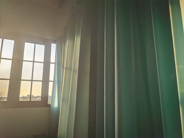 istock Curtains and windows in a hospital 2204237513