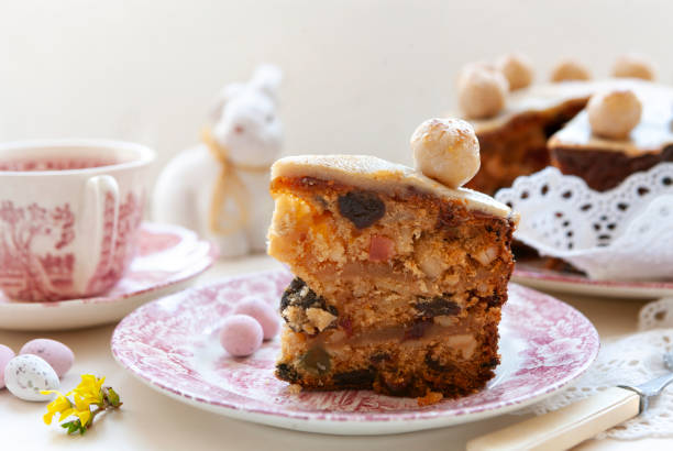 istock Homemade Simnel Cake traditional English Easter marzipan cake. 2204238272