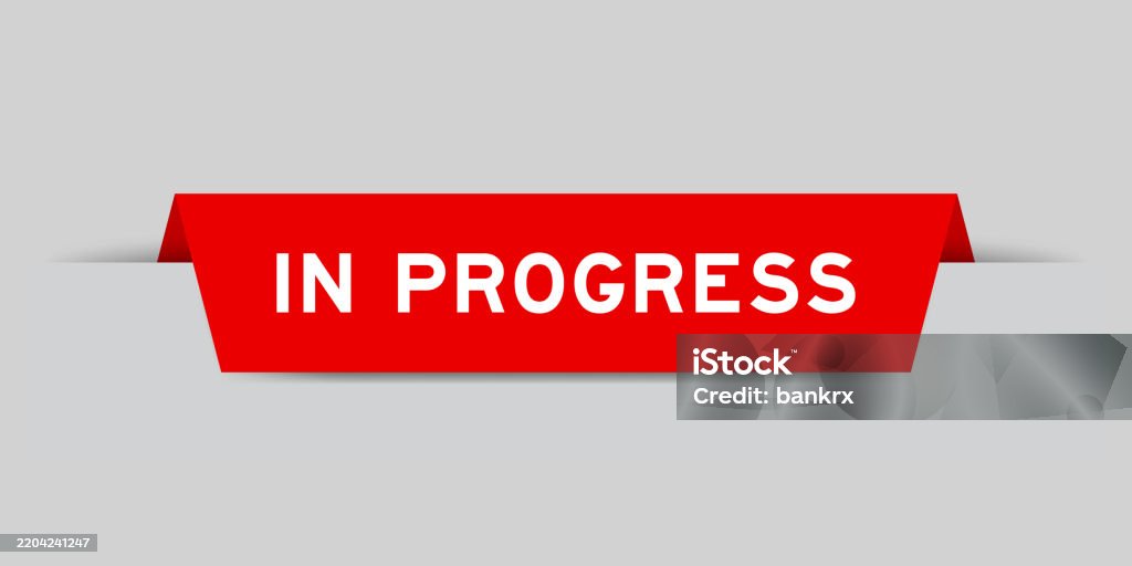 Label Color For Inprogress Red Color Inserted Label With Word In Progress On Gray Background Stock ...