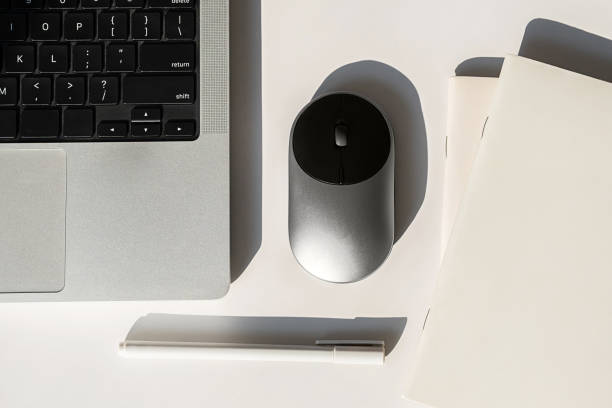 istock Laptop And Stationery On Office Desk. 2204241765