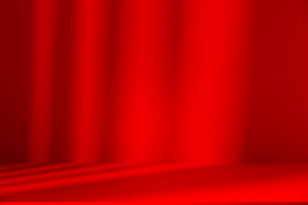 istock Wall interior background, studio and backdrops show products.with shadow from window color red . background for text insertion and presentation product 2204252519